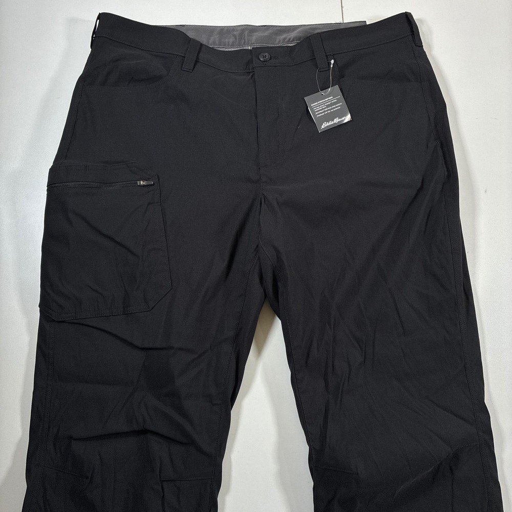 NEW Eddie Bauer Rainier Fleece Lined Pant 40x32 Black Cargo Hiking Outdoor